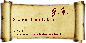 Grauer Henrietta névjegykártya
